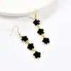 Moda Transfronteriza Elegante Metal Nuevo Estilo Flor de Trébol de Cinco Hojas Pulsera Collar Pendientes Pulsera Set de Joyería Venta al por Mayor