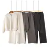 Moda Femenina Europea y Americana Transfronteriza AliExpress INS Estilo Popular Sudadera con Cremallera Estilo Bomber Pantalones de Terciopelo de Cintura Alta
