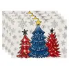 Amazon Manteles Navideños Muñeco de Nieve Árbol de Navidad Manteles Decoración de Mesa de Comedor Occidental Manteles Aislantes Fiesta Navideña