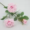 Rosa Simulação Haste Única Multi-cabeça Toque Real Rosa Casamento Flor Simulação Ornamento Sala de Estar Fotografia Flor Artificial Flor de Seda Atacado