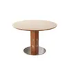 Conjunto de Mesa e Cadeiras de Jantar Estilo Medieval em Ardósia para Apartamentos Pequenos, Novo Modelo 2026, Mesa de Jantar Redonda em Madeira Maciça Freixo Branco