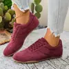 Zapatos de Entrenamiento Alemanes de Bloques de Color Retro Transfronterizos para Mujer Planos con Cordones Casuales Zapatos de Tabla Gamuza Sintética Transpirables Talla Grande Zapatos para Mujer de Comercio Exterior