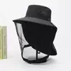 Sombrero Anti-Mosquitos para Pesca para Hombres, Protección Solar para Mujeres, Máscara Anti-Insectos para Montañismo al Aire Libre, Cubierta para la Cabeza Anti-Abejas, Sombrero de Sol para Pesca Nocturna de Verano