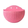 Maceta Semicircular de Pared de Ratán Imitación Estilo Europeo, Cesta Colgante para Flores sin Perforaciones, Maceta Perezosa para Balcón, Maceta Hidropónica de Pared