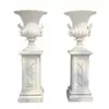 Vasos de Flores de Mármore, Vasos de Flores de Pedra Estilo Europeu, Vasos de Flores de Mármore Branco, Vasos de Flores Esculpidos em Pedra para Paisagismo de Jardim, Fabricantes de Vasos de Flores