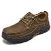 Zapatos para Hombre Tallas Grandes Transfronterizos Estilo Nuevo Suela Gruesa Resistentes al Desgaste Zapatos de Senderismo para Exteriores Zapatos de Piel para Hombre Piel de Vaca de Primera Capa Zapatos de Piel para Hombre