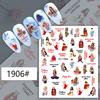 Nuevos Stickers Navideños para Uñas al Mayoreo Copo de Nieve 3D Alce Papá Noel Belleza Calcomanía Decoración de Uñas