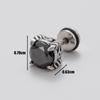 Novos brincos de piercing masculinos aço inoxidável fundido cravejados zircônia preta moda personalidade tendência brincos masculinos retrô