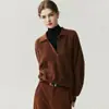 2025 Novo Outono e Inverno Gola Polo Suéter Solto de Veludo de Montanha para Mulheres Estilo Coreano Elegante Cinza Suéter de Tricô Puro