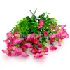 Eucalipto Artificial Trepadeira Morning Glory Morning Glory Buquê de Flores Artificiais de 7 Hastes Decoração para Casa ao Ar Livre Venda por Atacado