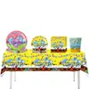 Vajilla Desechable de Bob Esponja en Stock para Fiestas de Cumpleaños: Vasos de Papel, Servilletas, Platos de Papel y Decoraciones de Mesa