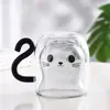 Caneca Personalizada com Alça, Copo de Vidro para Beber, Copo para Bebidas Chá de Leite Café, Copo de Leite de Camada Dupla para Mulheres com Bom Visual