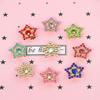 Hebilla de Taladro de Disco Estrella Flor Multicolor Cuentas Estrella de Cinco Puntas Accesorios para el Cabello DIY Flor Colorida de Tres Capas Diamantes de Imitación Hebilla de Taladro de Garra