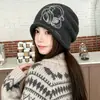 Gorro Cálido Espeso Otoño Invierno Frío Estilo Nuevo Protección Oreja Prueba de Frío Gorro de Lana Apilado Estrella de Moda Versátil Gorro de Lana Tejido para Mujer