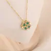 Collar para Mujer, No se Desvanece, Moderno, Dos Formas de Usar, Flor de Cuatro Hojas Corazón, Corazón que se Abre y Cierra, Cadena para Clavícula Plegable de Amor al por Mayor