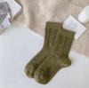 Calcetines Gruesos Cálidos de Cachemira para Mujer Otoño e Invierno Espesados Forrados de Felpa Calcetines de Lana Retorcida Curry Japonés