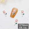 Arte de Uñas Tulipanes Adornos Textura de Aleación Estilo Lujo Ligero Esmalte de Goteo Flor Rosa Diamantes para Uñas de Celebridad Flor Accesorios Populares