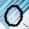 Pulsera de Piedra Ojo de Gato de 8 mm con Diseño Bicolor Graduado Transparente Hielo, Pulsera de Piedra Shoushan con Cuentas de Vidrio, Joyería Suave que se Envuelve Alrededor del Dedo