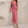 Amazon 2026 Nuevo Vestido de Malla Transparente con Cuello Redondo de Manga Larga Ajustado Estilo Europeo y Americano Transfronterizo de Lujo Ligero para Mujer