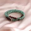 Nueva Pulsera de Estilo Chino Moda Versátil Ónix Rojo Piedra Rosa Jade Rojo Sándalo Cristal Pulsera Doble Círculo Explosiones de TikTok