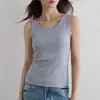 Camiseta sin mangas de verano fina Youkesi para mujer, ajustada, con cobertura lateral en el busto, talla grande, cuello redondo, acanalada elástica, camisola base