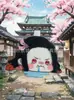 Cazador de demonios: Kimetsu No Yaiba Tanjiro Colgante de Fieltro Llavero de Mochila Lindo de Alto Valor Adorno Colgante de Tela No Tejida Periférico de Anime