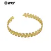 Wt-B674 Diseño Clásico de Espiga de Trigo Pulsera Fina Apilable para Niñas Joyería de Pulsera Abierta Diaria