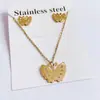 Nova Oferta Especial Moda Desenho Animado Aço Titânio Colar com Brincos de Diamante Feminino Luxo Leve alta qualidade Preservação de Cor Conjunto Colar Pulseira