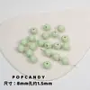 Colección de Cuentas Redondas Acrílicas de Color Sólido Pulsera Collar Cadena para Teléfono Móvil Cuentas Agujero Recto Básico Joyería Colorida Cuentas Sueltas