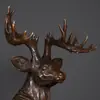 Artesanías de Cabeza de Ciervo de Cobre Puro al por Mayor, Piezas de Decoración para el Hogar, Decoración Interior de Concha de Cuero Estilo Antiguo, Regalos para Estrenar Casa, Artesanías de Escultura de Cobre