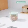 Tarro de plástico transparente sellado para cocina, caja para almacenar granos, redondo, para alimentos, leche en polvo, con tapa