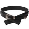 Cinto Retrô Europeu e Americano Feminino Casaco Externo Casaco Cinto Decorativo Versátil Vestido Feminino Simples Cobertura de Cintura Preto