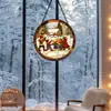 Enfeites de Vidro Colorido de Natal com Neve Transfronteiriços Decoração de Pátio Janela de Café Apanhador de Sol Arte Pendurada