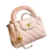 Bolso de mano de moda, estilo nuevo, lujo ligero, diseño de nicho, sensación de alta gama, con patrón de diamantes, estilo francés, rosa, bolso cruzado para mujer