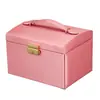 Caja de Joyería con Cerradura de Múltiples Niveles al por Mayor Caja de Joyería de Princesa Caja de Joyería de Belleza Tipo Cajón para Pasadores Caja de Almacenamiento de PU Lg7334