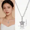Collar de Estrella de Cinco Puntas con Diamantes Completos Más Vendido Cross Star Zirconia Cúbica Colgante con Sentido Fresco y de Alta Gama Joyería con Sentido de Diseño de Lujo Ligero