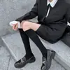 Calcetines de Pantorrilla Plisados para Mujer de Primavera y Otoño Calcetines Largos Estilo JK Japonés Calcetines de Color Sólido de Moda Venta al por Mayor