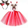 Disfraz de reno navideño cosplay niños alce falda abullonada fiesta de Año Nuevo niña vestido de malla