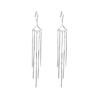 Brincos de Franja Estilo Simples Brincos de Prata S925 Brincos Elegantes Elegantes Elegantes Exquisitos Gancho de Orelha de Prata Versátil Longo