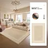 Alfombra de color crema estilo francés, extraíble y lavable, cojín de sofá de doble capa, lavable a máquina, alfombra de dormitorio insonorizada, resistente a las manchas y antideslizante