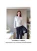 Blusa Blanca de Manga Larga para Mujer, Corte Ajustado, Camisa Base Delgada Corta de Principios de Otoño, Top de Otoño Ajustado de Cuello Redondo Estilo Chanel