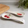 Exportação Venda Quente Padrão de Cereja Suporte de Colher de Cerâmica Suporte de Colher de Cerâmica Suprimentos para Cozinha Doméstica Suporte de Colher de Cerâmica