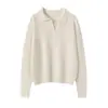 Suéter de Punto Consinee 100% Cachemira Pura con Cuello Polo para Mujer, Suave y Amigable con la Piel, Estilo Versátil para Capas, Suéter Interior