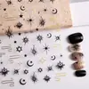 Pegatinas para Uñas con Diseño de Moño de Cereza Planas con Adhesivo Gato Graffiti Estrella Joyería Estilo Dh