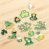 Festival Irlandés Transfronterizo Trébol de Cuatro Hojas de la Suerte Accesorios de Joyería de Aleación Esmaltada Cadena de Teléfono DIY Llave Colgante Hecho a Mano