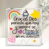 Nuevo Producto Transfronterizo Superventas Acrílico Cuadrado con Base de Madera Día de San Valentín Día de la Madre Adornos Artesanales de Escritorio
