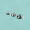 Separador de flores con forma de corazón, accesorio retro de plata de ley S925, soporte para flores en forma de corazón, soporte para cuentas redondas, separador de cuentas para pulseras de cuentas DIY.