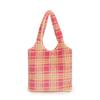 Bolsa Transversal Estilo Coreano Vintage Xadrez Grande Capacidade Casual Bolsa de Ombro Estilo Acadêmico Combina com Tudo Axilar Pelúcia Bolsa Feminina