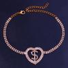 Accesorios de Moda Transfronterizos Tobillera de Múltiples Capas Dólar Amor Tobillera de Playa Sexy Europea y Americana Accesorios de Tobillera Completamente Diamantados
