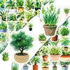 Compra directa transfronteriza: 56 piezas de pegatinas de grafiti de plantas en maceta verdes, con varios diseños de plantas, para decorar guitarras, cuadernos y equipaje